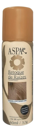 Aspa Spray Retoque De Raiz Instantâneo Castanho Médio 60ml Tom Castanho médio