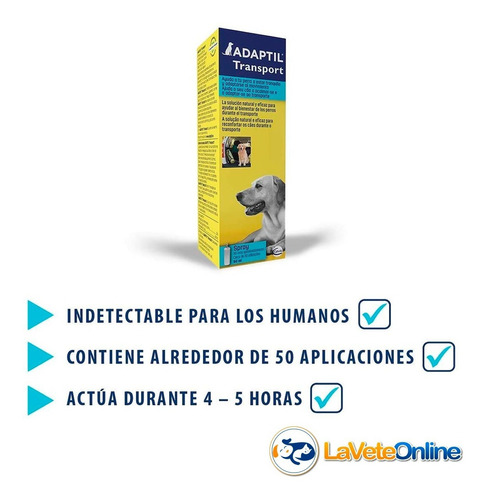 Feromona Perros Adaptil Calma Ansiedad Estres Viajes Auto