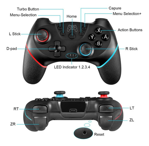 Control Switch Gamepad Inalámbrico Joystick Bluetooth Mando