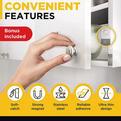 10 Cuñas Magnéticas Invisibles Para Puertas De Gabinetes, Ce