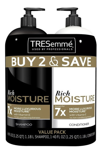 Imagen 1 de 10 de Shampoo Tresemme Y Acondicionador Luxurious 7x Profesional