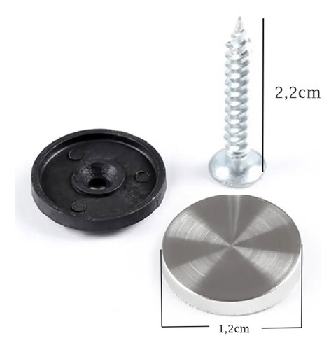 Tampa Botão Acabamento + Parafuso 12x22mm - Kit 8 Un