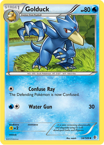 Cartas Pokemon Golduck 34/149 Boundaries Crossed Bcr