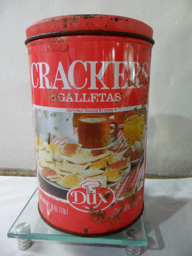 Antiga Lata Biscoito Salgado Dux Crackers Raridade Ano 1984