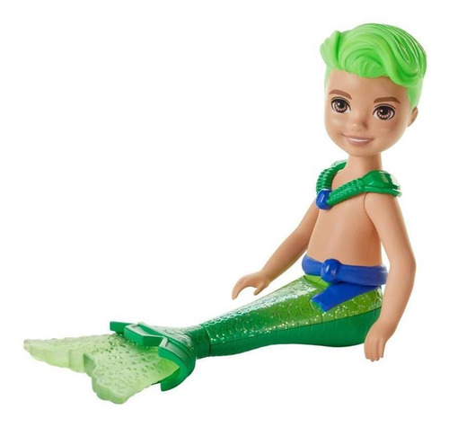 Boneco Barbie Dreamtopia Chelsea Menino Tritão Verde