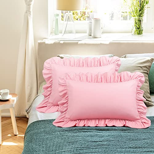 Juego De 2 Fundas De Almohada King, Color Rosa