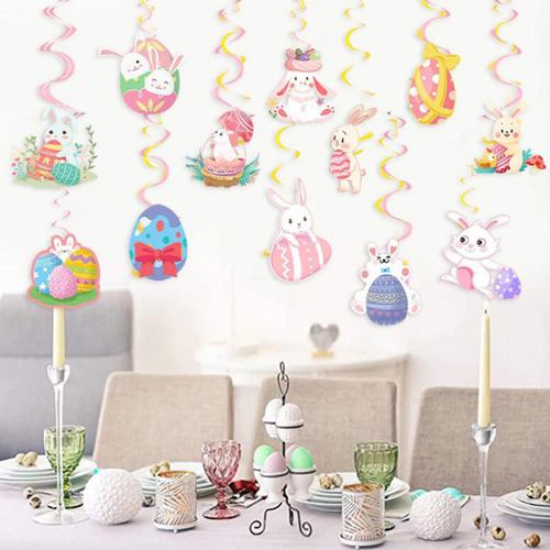 24 Uds. Adornos De Remolinos Colgantes De Pascua,