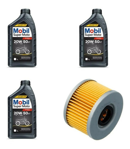 Kit Oleo Mobil 20w50 + Filtro De Óleo Cb400 / Cb450 