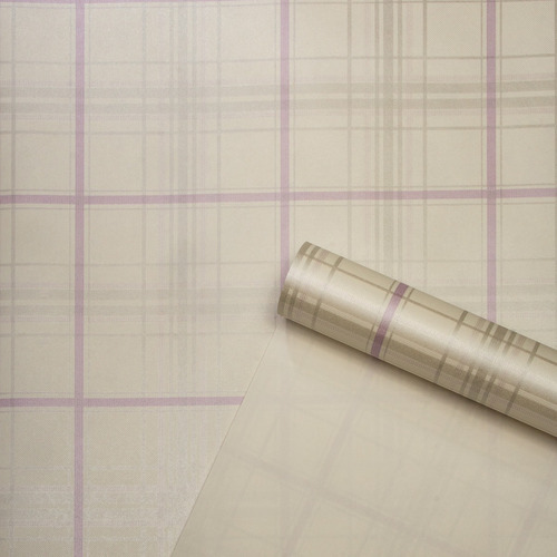 Papel De Parede Importado Vinilico Lavavel Xadrez Roxo Bege