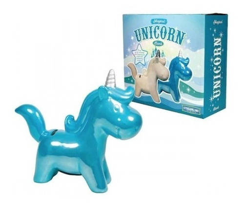 Imagen 1 de 1 de Alcancía Unicornio Azul
