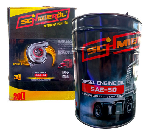 Aceite Para Motor A Diesel Sae-50 Schmierol 20 Litros