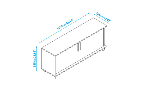 Mueble de Tv Rack 60 pulgadas, Mesa para TV 2 Puertas, Madera MDF con acabado natural