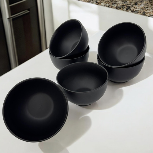 Kit 06 Bowl Tigela Cumbuca Cerâmica Fosco 670ml Lyor Cronus