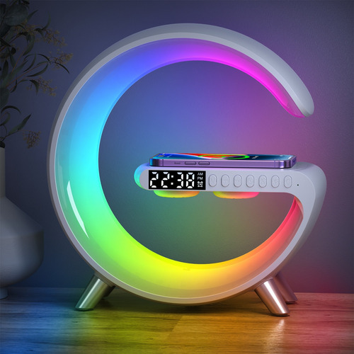 Luz Nocturna Led Con Altavoz Bluetooth De Carga Inalámbrica