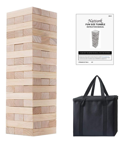 Sharewin Giant Tumbling Tower (stacks To 4+ Feet), Wood S...