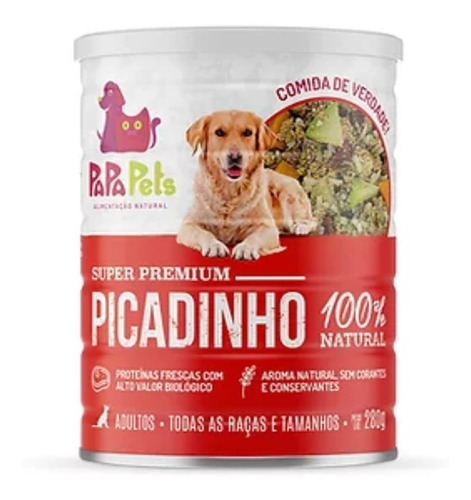 Papapets P/ Cães Adultos Sabor Picadinho Em Lata 280g Full