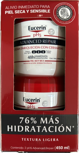 Eucerin Ph5 Advanced Repair Crema Corporal 450ml 2 Piezas
