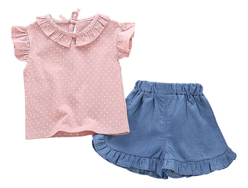 Conjuntos De 2 Piezas De Blusas Y Faldas Para Niñas