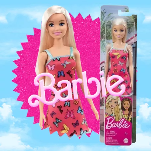 Boneca Barbie Fashion Loira Vestido Rosa Mattel Original