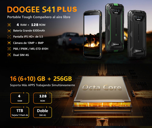 Doogee S41 Plus - Resistente Cámara 13 Mpx, Selfie 8 Mpx