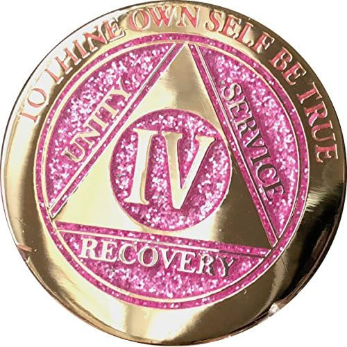 E Medallón Aa De 4 Años Glitter Rosa, Oro Y Plata