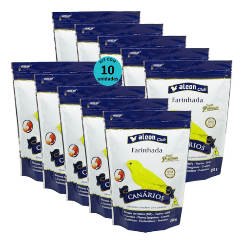 Alcon Club Farinhada Canário 250g Super Premium Kit Com 10