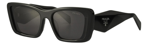Prada Spr 08ys 1ab-5s0 Oversized Rectangular Black Silver (Usado)