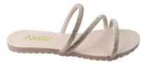 Comprar Rasteira Feminina Sandália  Brilho Tiras Strass Rasteirinha