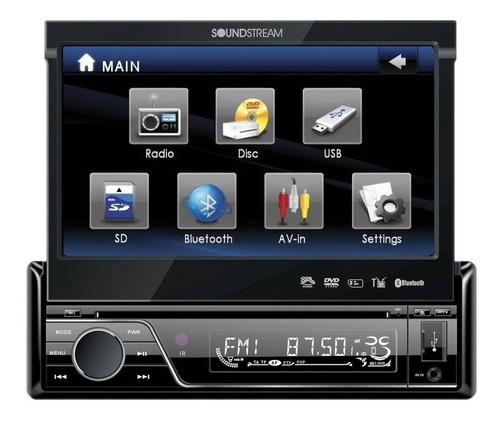 Pantalla Retractil Soundstream Vir-7830b Usb Sd 7 Pulgadadas