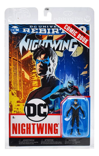 Figura Nightwing Dc Rebith Con Comic Mcfarlane
