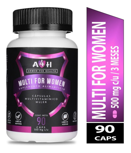 Multi For Women Vitaminas 90 Cáps Mujer A4h Colageno Biotina