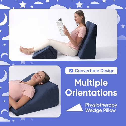 Almohada De Cuña De Cama 2 Cojines Inclinables De Espuma Vis