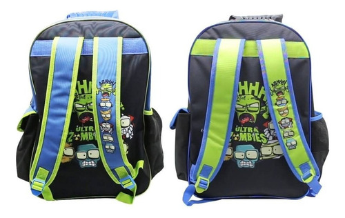 Mochila Cresko Om116 Color Negro/azul Diseño Poliéster 18l