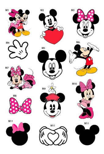 Mickey Y Minnie Tatuajes Temporales Infantiles