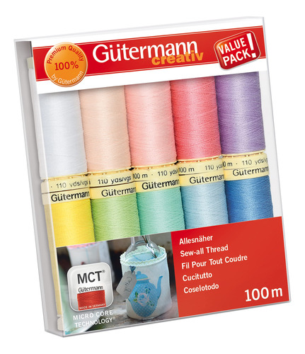 Gutermann - Juego De Roscas (328.1ft), Multicolor