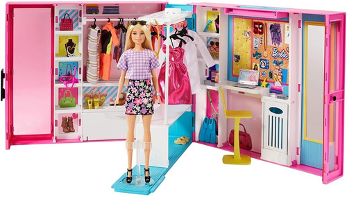 Barbie Fashionista Dream Closet Con Muñeca + 25 Accesorios