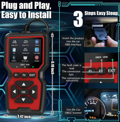 Obd2 Escáner Automotriz Professional V519, Lector De Código