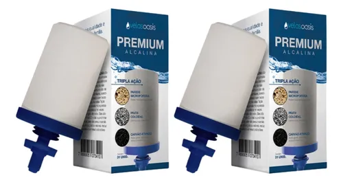 Kit 02 Velas Para Filtro Barro Alcalina Premium Tripla Ação