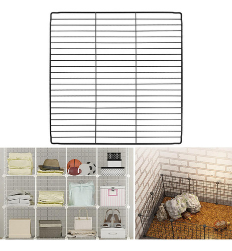 Portable Pet Playpen Panel Jaula Conejo Rejilla Negra Densa