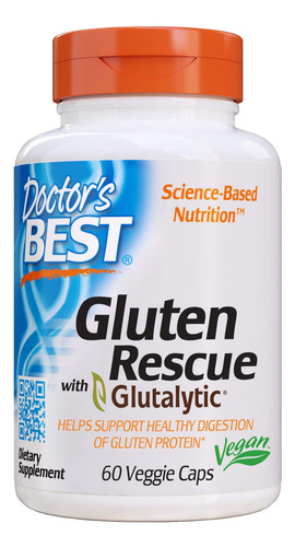 Suplemento Doctor's Best Gluten Rescue 60 Cápsulas Veganas