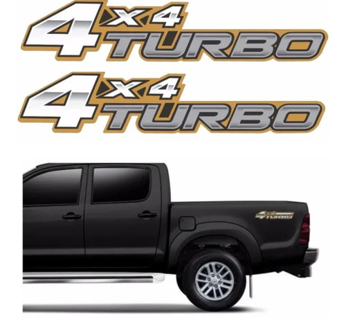 Imagem 1 de 2 de Adesivo Toyota Hilux 4x4 Turbo Intercooler Par 2006 4x4