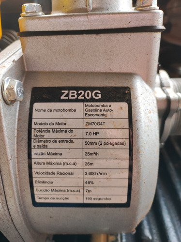 Motobomba Escorvante Zmax +mangueira Espiral De 60 Metros (Usado)