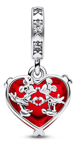 Dije Charm Pandora Minnie Mickey Mouse Beso Corazón Murano