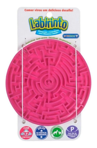 Tapete De Lamber P/ Cães E Gatos Pet Games Labirinto Rosa P