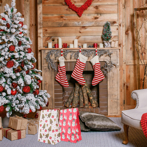 Bolsas De Papel Para Empacar Dulces Navideños, Bolsas Para C