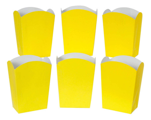 Cajita Mesa Dulces Palomitas Color Neon Fiesta 9cm Mylin 1pz Color Amarillo