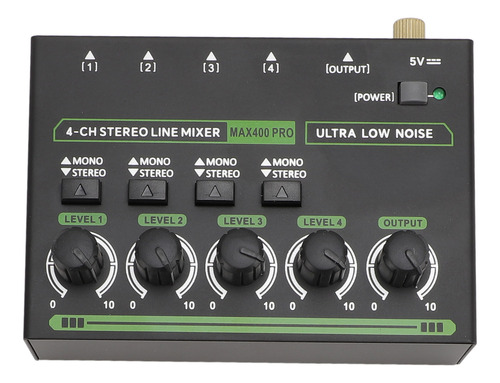 Mezclador De Sonido Compacto Profesional De 4 Canales, 6,35