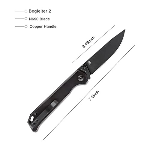 Begleiter 2, Navaja De Bolsillo Edc, Mango De Cobre, Ac...
