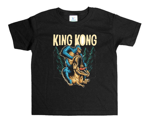 Remera Negra Adultos King Kong R65