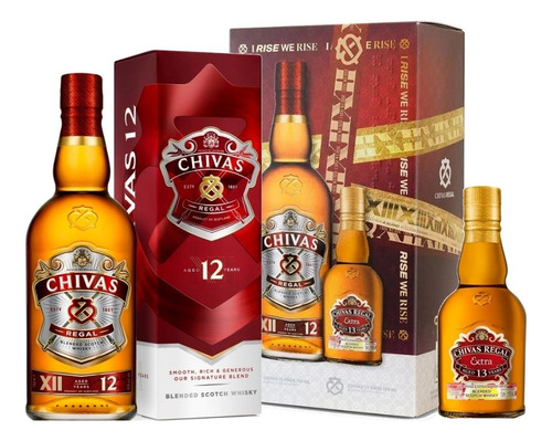 Pack Whisky Chivas Regal 12 Años 750ml + Chivas Extra 200m
